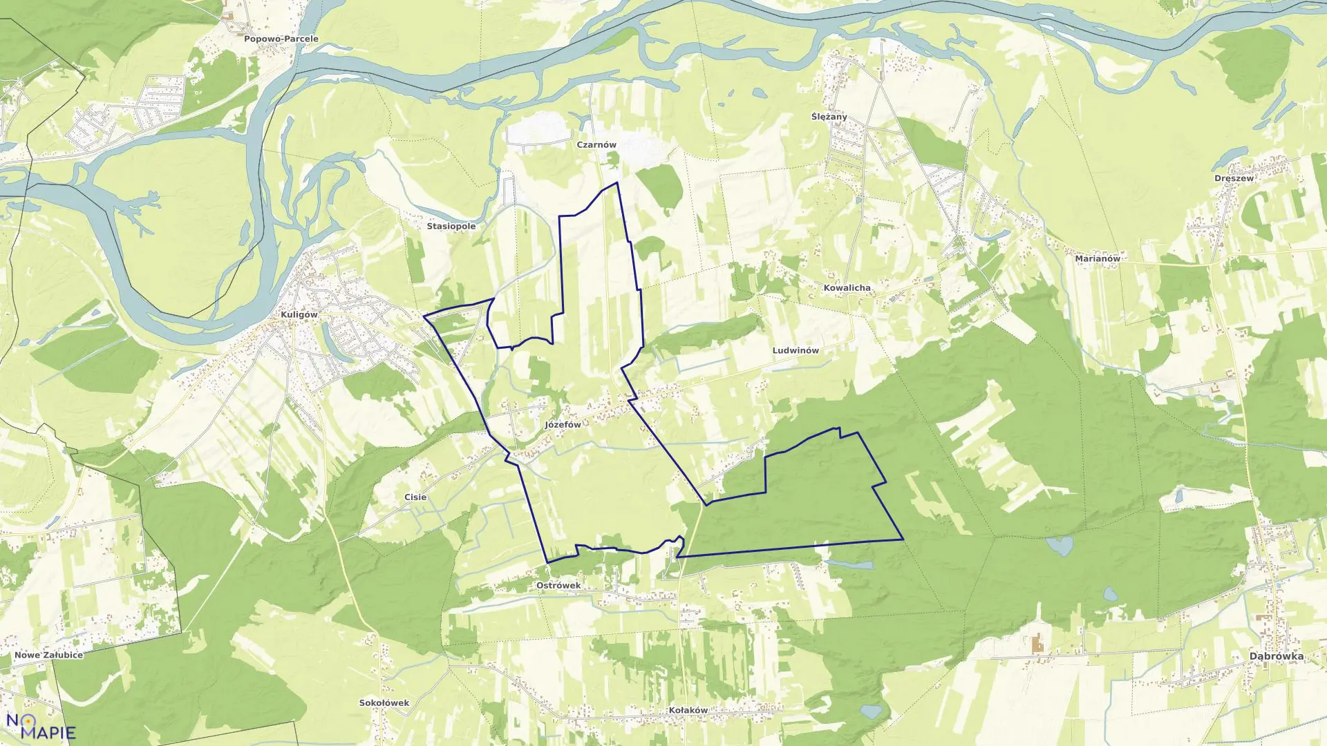 Mapa obrębu JÓZEFÓW w gminie Dąbrówka