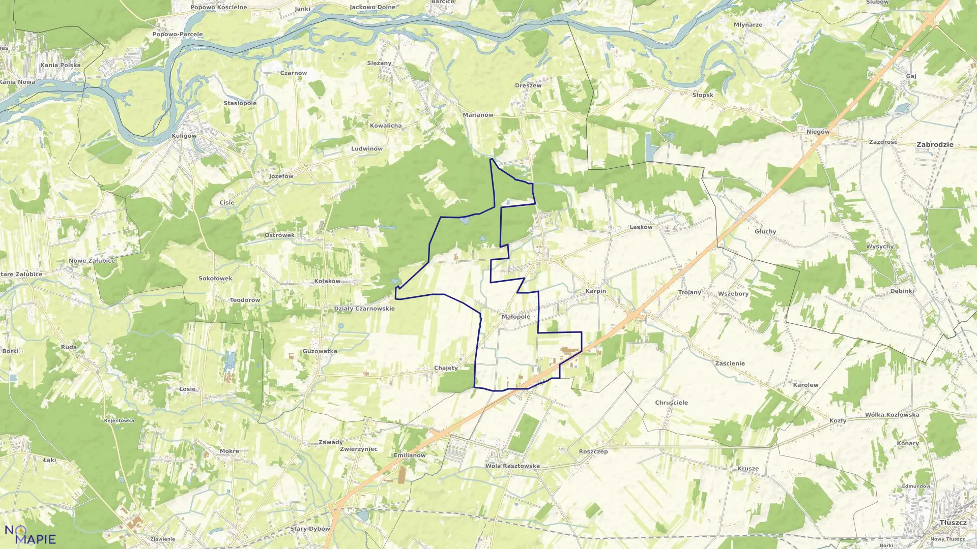 Mapa obrębu MAŁOPOLE w gminie Dąbrówka