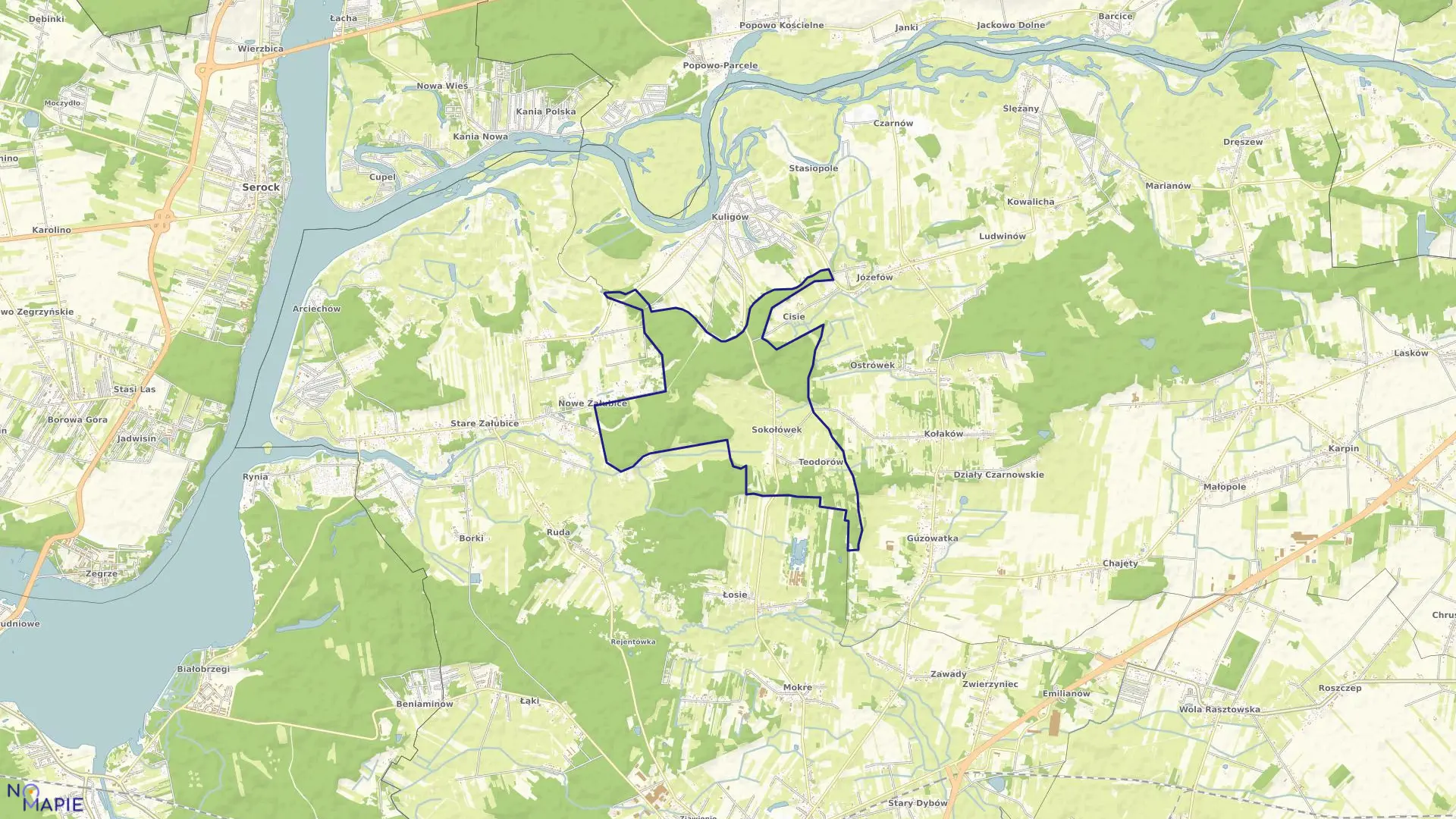 Mapa obrębu TEODORÓW SOKOŁÓWEK w gminie Dąbrówka